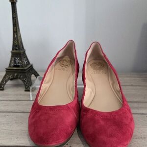 Vince Camuto Red Women's Suede VV-Ellen Ballet Flats
